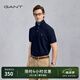 GANT/甘特【100%棉】夏男士休閑時(shí)尚印花logo翻領(lǐng)短袖T恤POLO衫 410藏青色 M