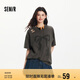 森馬（Semir）短袖T恤女中長款做舊oversize夏2025蝴蝶結(jié)破洞衣服109325100036
