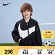 NIKE 耐克童裝男女童棉服冬季保暖兒童經(jīng)典大LOGO休閑棒球領夾克外套 正黑色 140 /68 【建議身高128-140cm】