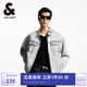 杰克·瓊斯（JACK&JONES）男裝25年淺色牛仔外套男潮流寬松短款牛仔夾克100%純棉春秋外套 牛仔藍(lán)C42 常規(guī) 牛仔藍(lán)C42 S