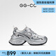 GG-CC【銀河夜曲】夏季新款時尚百搭厚底老爹鞋網(wǎng)面休閑鞋女G24S0208 銀色 網(wǎng)面 36