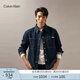 Calvin KleinJeans春秋男士ck經(jīng)典潮流復(fù)古方形貼袋純棉寬松牛仔襯衫J327310