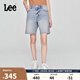 Lee25新品舒適版五袋款設(shè)計淺藍(lán)色女百慕大牛仔短褲顯瘦潮A08096