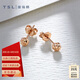 謝瑞麟（TSL）18K玫瑰金耳釘素金基礎(chǔ)款彩金耳環(huán)耳飾AG541
