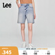 Lee25春夏新品舒適版五袋款設(shè)計(jì)淺藍(lán)色女百慕大牛仔短褲 淺藍(lán)色 29 