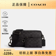 蔻馳（COACH）男包 經(jīng)典印花街頭時尚單肩斜挎包商務(wù)實用子母包 送男生禮物 新款 黑灰色CV762QBMI5