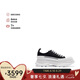 亞歷山大麥昆（Alexander McQueen）七夕AMQ 女士黑色/白色帆布厚底圓頭系帶鞋 697072 W4MV2 1070 37