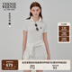 Teenie Weenie小熊女2025年春夏新款溫柔清新絞花刺繡短袖白色連衣裙短裙 象牙白 M