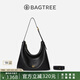 BAGTREE包包樹圖南植鞣皮hobo女包2025年新單肩斜挎包通勤餃子包七夕禮物 黑色-大號 贈斜挎延長肩帶 高級小眾