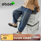 EBAER兒童加絨休閑牛仔褲2024冬裝男童軟牛仔童裝加厚 牛仔藍 160 