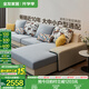 全友家居家用貴妃沙發(fā)現(xiàn)代簡約大小戶型客廳家用實(shí)木框架布藝轉(zhuǎn)角沙發(fā) 水藍(lán)|仿棉麻|3.67m沙發(fā)|左妃位 暢銷爆款+面料可拆洗