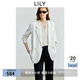LILY2025秋新款萊賽爾亞麻老錢(qián)風(fēng)休閑百搭職業(yè)通勤長(cháng)袖西裝外套女 601白色 M