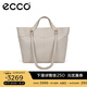 愛步（ECCO）七夕禮物  中號托特包 大容量手提單肩輕奢牛皮女包 9107829 灰褐色910782990387 中包