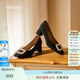 NINE WEST/玖熙羊反絨高跟鞋女粗跟2025新款優(yōu)雅通勤水鉆方扣方頭中跟單鞋 黑色 37