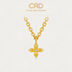 CRD克徠帝【預售】黃金鑲鉆十字架四葉草套鏈足金999古法鉆石項鏈 金重9.23克+鉆石約1.1分|四葉草