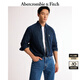 ABERCROMBIE & FITCH男裝春秋經(jīng)典小麋鹿美式復(fù)古通勤牛仔布襯衫KI125-4040 深色 M (180/100A)