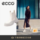 愛(ài)步（ECCO）切爾西靴女 女士百搭厚底增高牛皮靴 革新214793 砂礫灰/灰白色21479361068 36