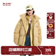 BJHG不計后果羽絨服男冬季2024新款潮保暖鴨絨情侶面包服女麂皮絨外套 麥芽黃 S