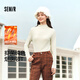 森馬（Semir）長(cháng)袖T恤女冬半高領(lǐng)發(fā)熱抑菌純色修身上衣顯瘦百搭氣質(zhì)打底衫 奶白10501 L