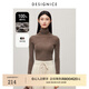 迪賽尼斯（DESIGNICE）冬季新款修身正肩內(nèi)搭羊毛衫軟糯通勤高領(lǐng)長袖毛衣女 茶色 L