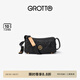 GROTTO個(gè)樂黑石包小號(hào)迷你號(hào)無性別主義植鞣綿羊皮單肩斜挎軟包七夕禮物 黑石S水波紋金標(biāo)