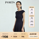 PORTS寶姿商場同款新品女裝氣質(zhì)純色修身短袖連衣裙LL8N021RWE005 丈青 M (6)