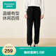 全棉時(shí)代（PurCotton）2024冬男士加厚抓絨長(zhǎng)褲 165/76A 黑色,1條裝 黑色 170/M