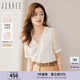 JESSIE優(yōu)雅V領(lǐng)蕾絲白色襯衫修身女小上衣春夏 白色 M