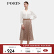 PORTS寶姿秋冬新款女裝優(yōu)雅印花中長(cháng)裙半身裙ALD9S004QPP019 BLACK M (6)