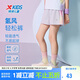 特步（XTEP）兒童童裝女童透氣速干側(cè)拼花布梭織五分褲 霧紗紫 150