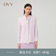 OVV2023秋冬新款女裝23MM重磅真絲優(yōu)雅飄帶長袖休閑襯衫 粉紅（凈色）A1 S