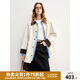 獨(dú)束大碼女裝2025新款春季撞色抽繩一手長(zhǎng)風(fēng)衣復(fù)古收腰顯瘦外套女 米灰色 XL (尺碼：3)