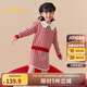 巴拉巴拉女童拜年服兒童紅色童裝千鳥格春季兩件套208124104005