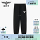 BOY LONDON春夏男女同款休閑褲撞色印花一字袋束腳褲N15003 黑色 M
