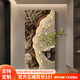 喜進(jìn)門(mén)九魚(yú)圖玄關(guān)裝飾燈畫(huà)新中式走廊過(guò)道掛畫(huà)高級感砂巖肌理背景墻壁畫(huà) A款-FZH01石畔魚(yú)歡 40*80cm-花瓶20 雙層砂巖工藝+水培花瓶 普通款不帶燈