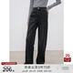 自巧小個子新復(fù)古回潮加絨黑色顯瘦直筒牛仔褲女秋冬2024新款拖地褲子 謐黑色 XS (2碼)