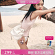 ECODAY新款原創(chuàng)設(shè)計(jì)水桶包雙肩包單肩小包包斜挎女包生日七夕禮物送女友 米白色