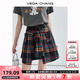 VEGA CHANG半身裙女2025年夏季新款美式休閑學(xué)院風(fēng)小眾設計感高腰格紋裙褲 格紋（短款裙褲） M