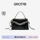 GROTTO個(gè)樂(lè)經(jīng)典R66系列小中號(hào)百搭通勤復(fù)古手提單肩斜挎包七夕禮物 經(jīng)典黑M（古金）