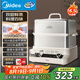 美的（Midea）穿透蒸電蒸鍋16.5L雙層大容量多功能鍋 外置加水預(yù)約保溫多用途鍋不銹鋼ZGC302352【采銷(xiāo)力薦】
