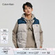 Calvin Klein Jeans春秋男女情侶中性時(shí)尚兔子提花拼接夾棉馬甲J400234 P0P-藍(lán)灰拼色 L
