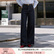 香影藏青色闊腿牛仔褲女2025秋季新款高腰直筒顯瘦天絲棉休閑褲子 藏青 S 155/60A/85-95斤
