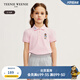 Teenie Weenie Kids小熊童裝25年夏季新款女童甜美泡泡袖POLO衫打底衫 淺粉色 150 cm