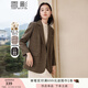 香影駝色毛呢西裝外套女2024秋冬季新款呢子通勤氣場(chǎng)強大休閑西服 駝色 S