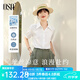 歐莎（OSA）夏季短袖白色襯衫女輕奢高級感職業(yè)面試薄款襯衣女士休閑雪紡上衣 白色 S