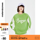 美特斯邦威衛(wèi)衣女秋季新款美式潮流高街長(zhǎng)袖休閑寬松圓領(lǐng)上衣 茶綠 S 155 80A