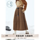 紫涵（ZIHAN）紫涵戶(hù)外感純色花苞裙女2024年冬季新款高腰寬松中長(cháng)款a字半身裙 咖色 S