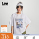 Lee商場(chǎng)同款舒適版日常圓領(lǐng)印花圖案白色男短袖T恤上衣休閑潮流 白色（尺碼偏大，拍小一碼） M