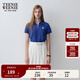 Teenie Weenie小熊女裝短袖T恤夏季簡(jiǎn)約休閑活力刺繡通勤風(fēng)POLO衫 藍色 M (165)