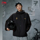 李寧防風(fēng)防潑水軟殼沖鋒外套透氣男女春夏季潮流時(shí)尚復古夾克運動(dòng)風(fēng)衣 【秋冬款加絨】J15黑色-1 XL (男生正碼，女生選購議偏小一碼)